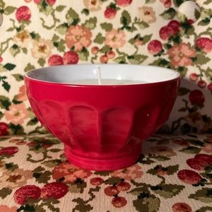 Red Bowl With Vanilla Candle